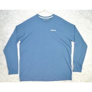 Patagonia Shirt Mens XL Blue Responsibili Tee P6 Logo‎ Crew Long Sleeve